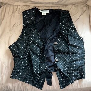 SOPHISTICATES By JONATHAN MARTIN Vest 80's Polka Dot Print Button Down Vest
